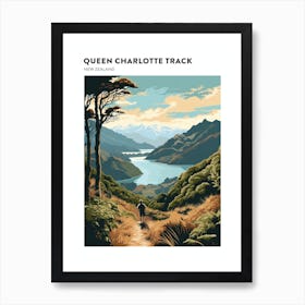 Queen Charlotte Track New Zealand 4 Hiking Trail Landscape Poster Art Print