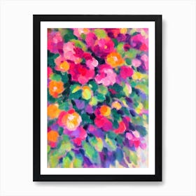 Fuchsia Floral Print Abstract Block Colour 1 Flower Art Print
