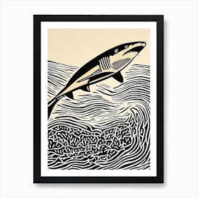 Reef Shark II Linocut Art Print