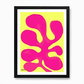 Pink Funky Flower Art Print