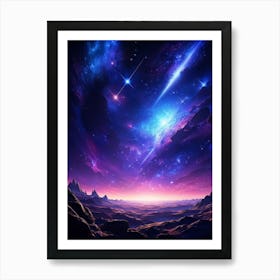 Celestial Landscape Fractals Of Bright Stars Form Intricate Patterns Each Star Glowing With Cosmic (4) Art Print