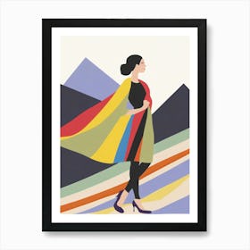 Woman With Cape Art Print