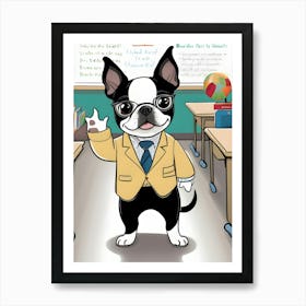 Boston Terrier-Reimagined 129 Art Print