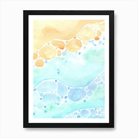 Watercolor Beach Background Art Print