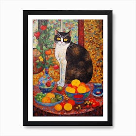 Stock With A Cat 4 Art Nouveau Klimt Style Art Print