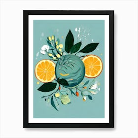 Oranges And Leaves 1 Art Print