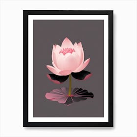 A Pink Lotus In Minimalist Style Vertical Composition 62 Art Print