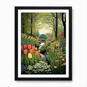 Keukenhof Gardens Netherlands Henri Rousseau Style 2 Art Print