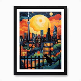 Toronto, Canada Skyline With A Cat 0 Poster