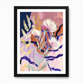 Colourful Flower Illustration Asters 11 Art Print