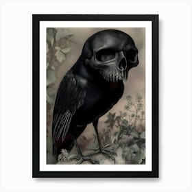 Crow Skull Art Print