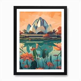 Lotus Temple New Delhi India Art Print