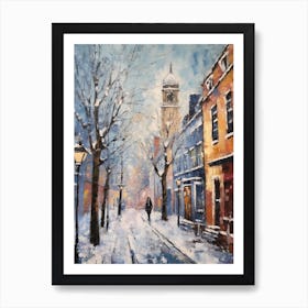 Vintage Winter Painting Nottingham United Kingdom 1 Art Print