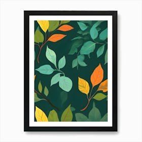 Autumn Leaves Seamless Pattern 6 Art Print