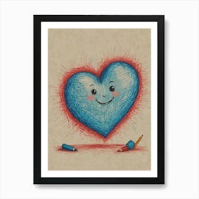 Heart With Pencils 1 Art Print