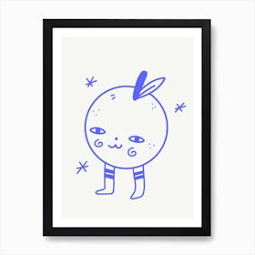 Kawaii Fruit Retro Illustration Art Print