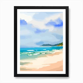 Mirissa Beach, Sri Lanka Watercolour Art Print