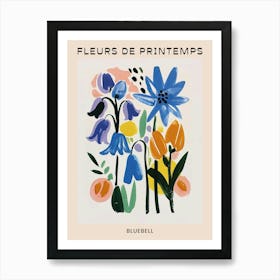 Spring Floral French Poster  Bluebell 3 Art Print