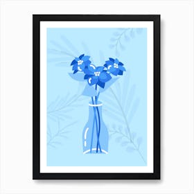 Blue Flowers In A Vase #wallart #printable Art Print