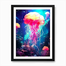 Jellyfish In The Sea Art Print