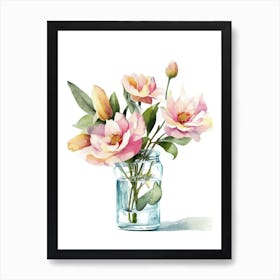 Watercolor Flower Vase 3 Art Print