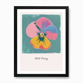 Wild Pansy 1 Square Flower Illustration Poster Art Print