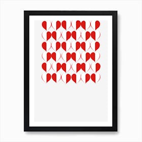 Hearts In Red And White Art Print