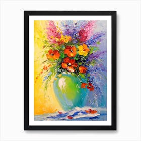 Bouquet of wild flowers in a vase Art Print