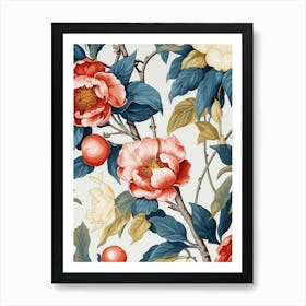 Peony Flower Wallpaper 1 Art Print