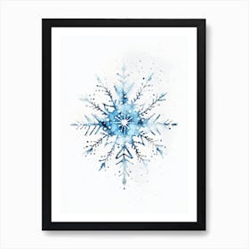 Intricate, Snowflakes, Minimalist Watercolour 4 Art Print