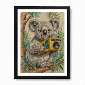 Koala With Camera 1 Art Print