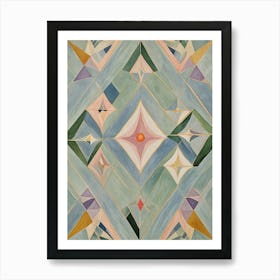 Geometric Pattern In Pastel Art Print