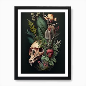 Animal Skull 2 Botanical Art Print