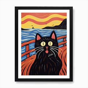 The Scream, Black Cat Edvard Munch Art Print