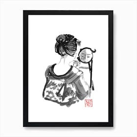 Gesiha In The Mirror Art Print