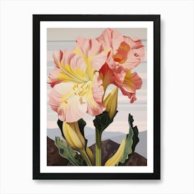 Amaryllis 3 Flower Painting Art Print