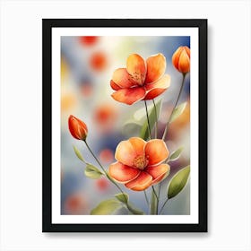 Orange Flowers 1 Art Print