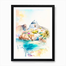 Cabo San Lucas Mexico Watercolour Pastel Tropical Destination Art Print