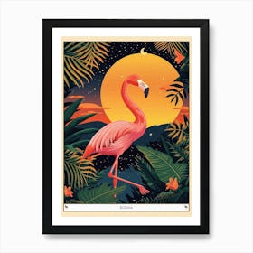 Greater Flamingo Bolivia Tropical Illustration 1 Poster Art Print