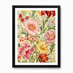 Floral Wallpaper 129 Art Print