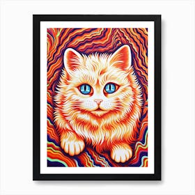 Louis Wain Kaleidoscope Psychedelic Cat 2 Art Print