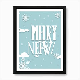 A Festive Greeting Design Winter Themed Typography Converges On A Celebratory Header Decorated Wit (3) Art Print