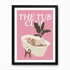 The Tub Club | Boho Cute Bathroom Plant Woman Portrait Poster