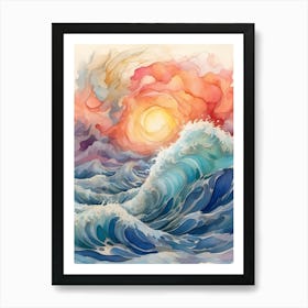 Watercolor Seascape Painting Art Print