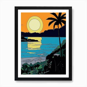 Minimal Design Style Of Phuket, Thailand 4 Art Print