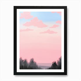 Dreamy Pink Skies At Dusk Retro Art Print Art Print