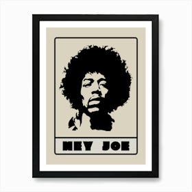 Jimi Hendrix Music Poster Album Poster Mid Century Modern Song Lyrics Print Funky Wall Art Music Gifts For Him Art Print