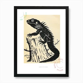 Lizard In The Woods Bold Block 3 Poster Art Print