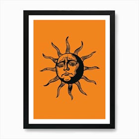 Sun on Orange 1214 Art Print