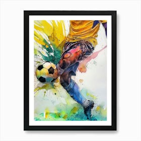 Football Player Watercolor Art (11) Art Print